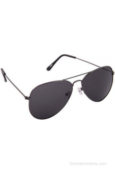 Allen Cate Black Metal Aviator Sunglasses